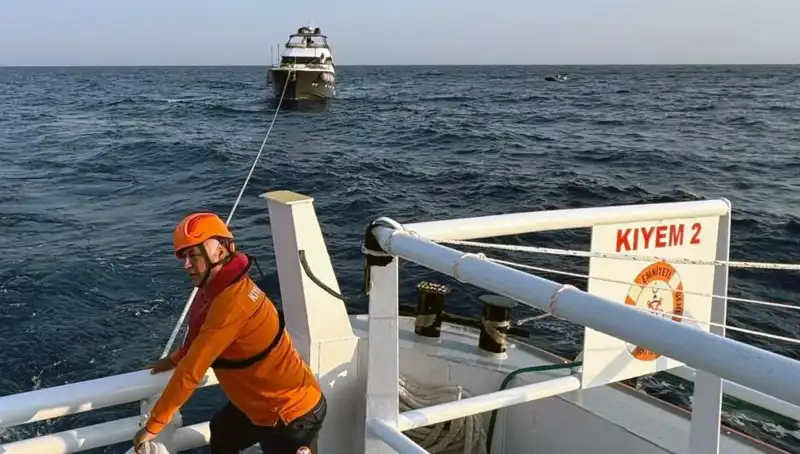 Marmaris Açıklarında Sürüklenen Tekne Umutla Kurtarıldı
