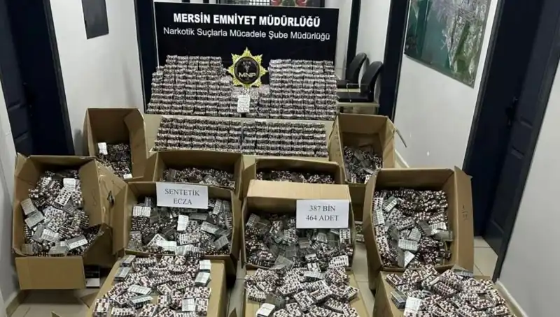 Mersin’de Uyuşturucu Operasyonu: 387 Bin Hap Ele Geçirildi